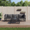 4 Piece Patio Set with Cushions Anthracite Steel G999608
