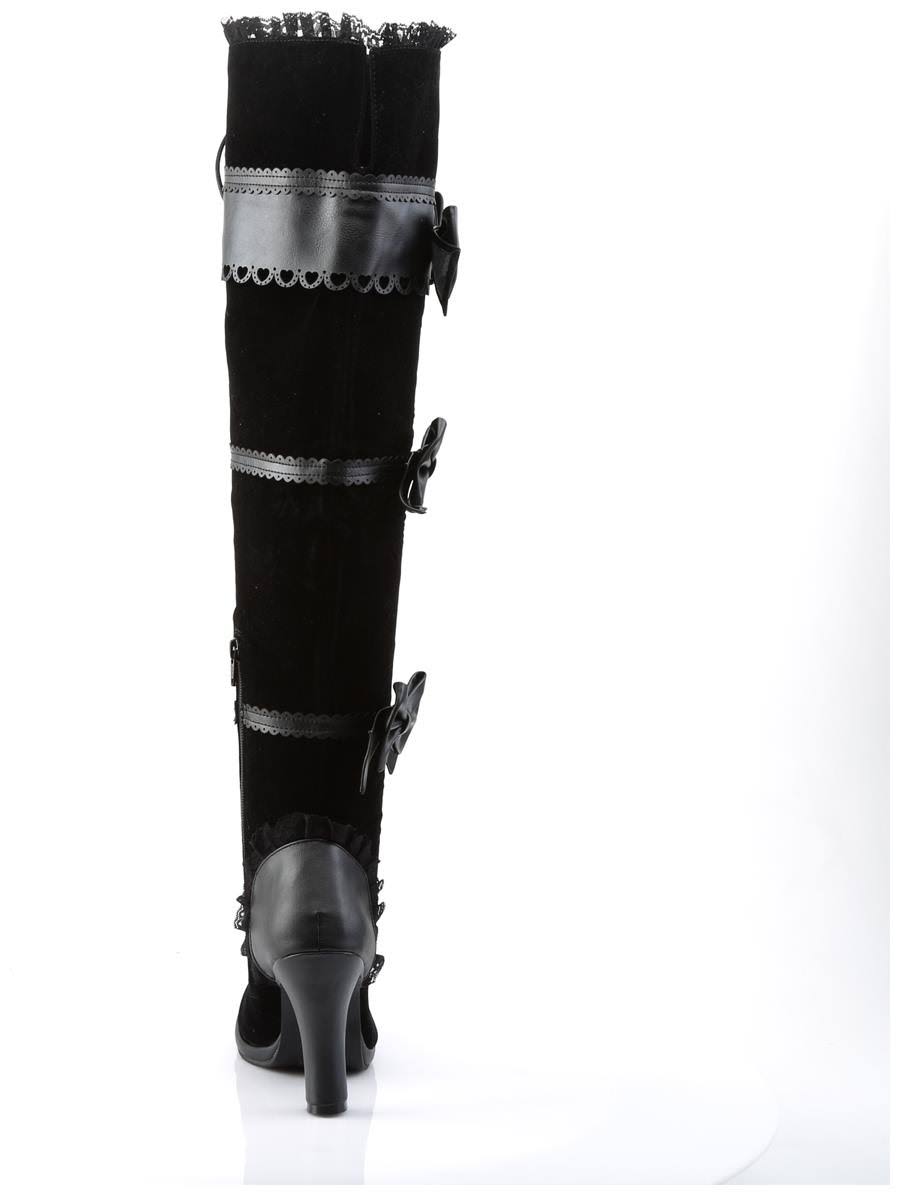 Black Vegan Leather-Velvet Glam-300 Shoes O165935