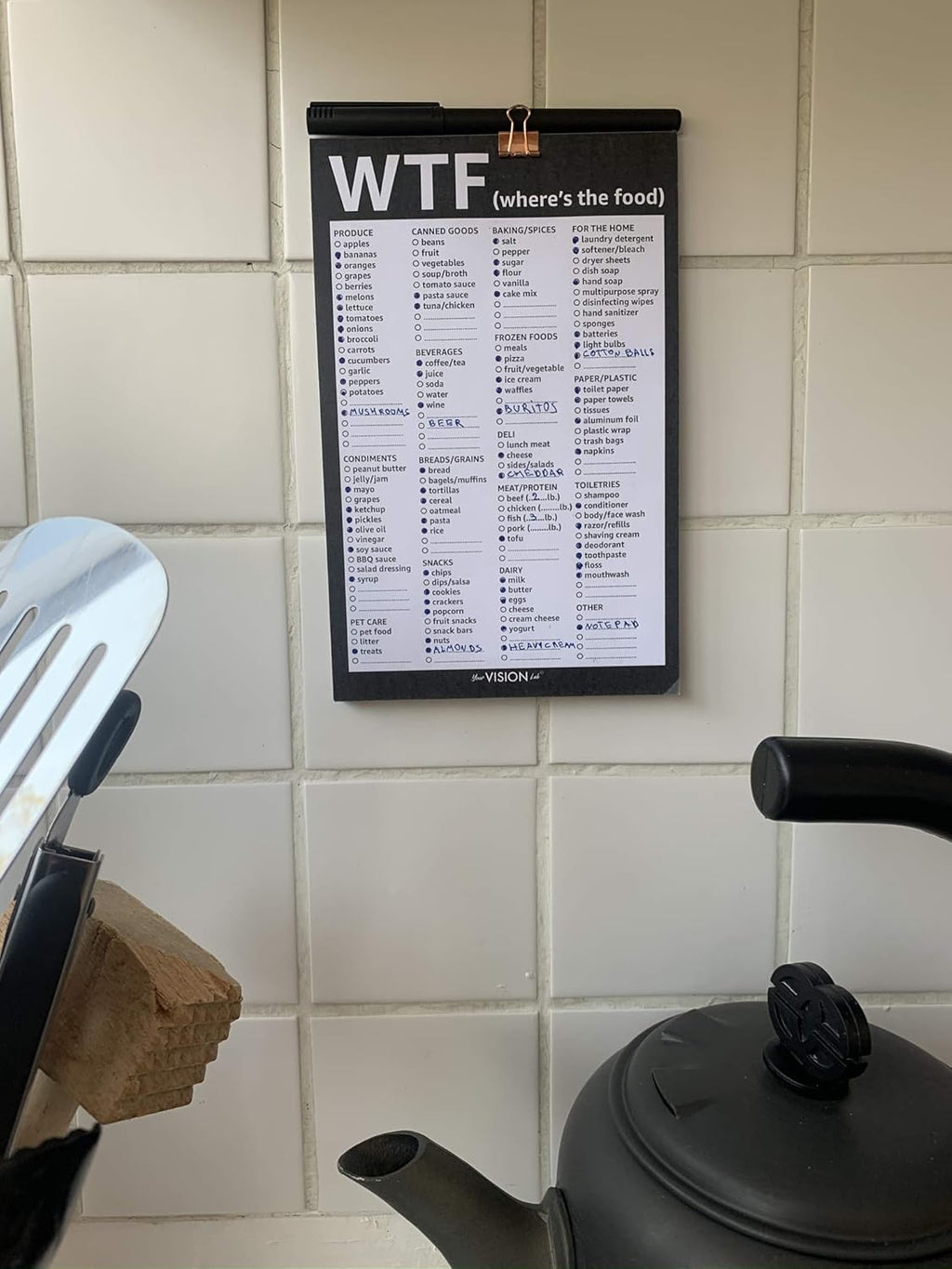 50 Sheets 8.5" x 5.5" Grocery List Pad with Fridge Magnet L78124