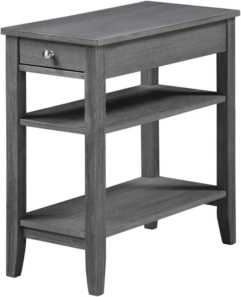 Black 1 Drawer End Table with Shelves A15828