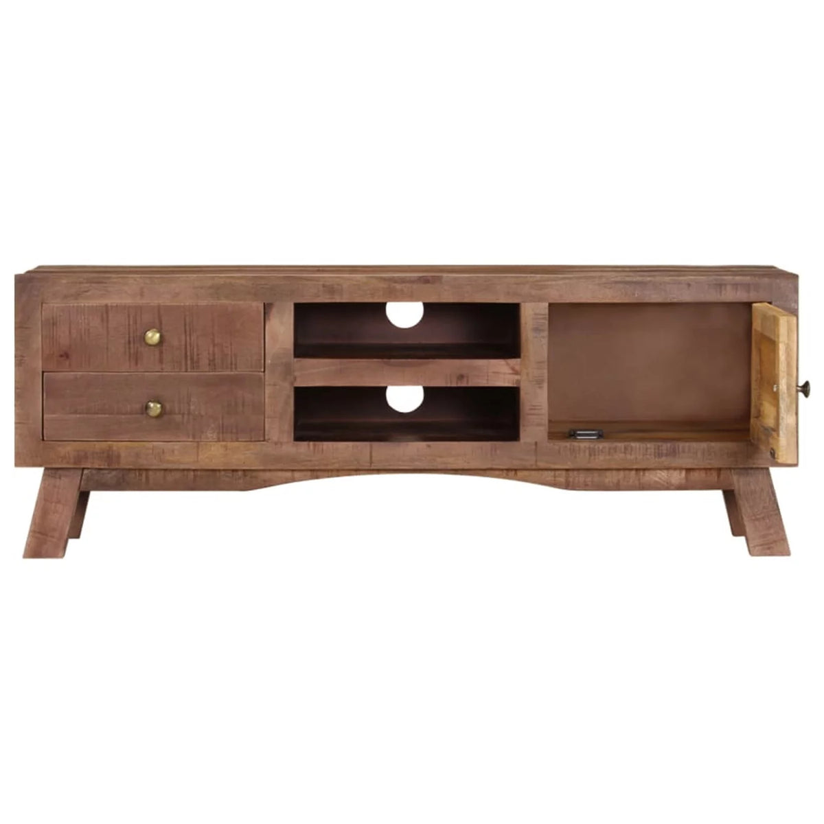 Rough Mango Wood TV Stand with 2 Drawers J5393