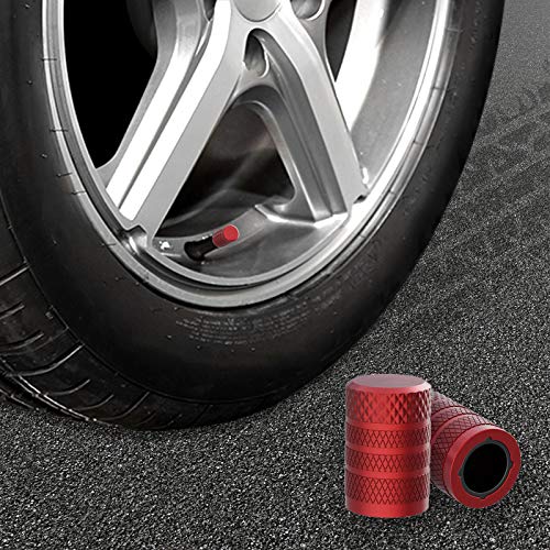 Black Anodized Aluminum Tire Valve Stem Caps, 4 pcs D731
