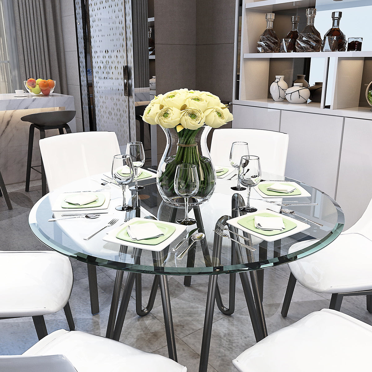 40'' Round Clear Tempered Glass Table Top T73320