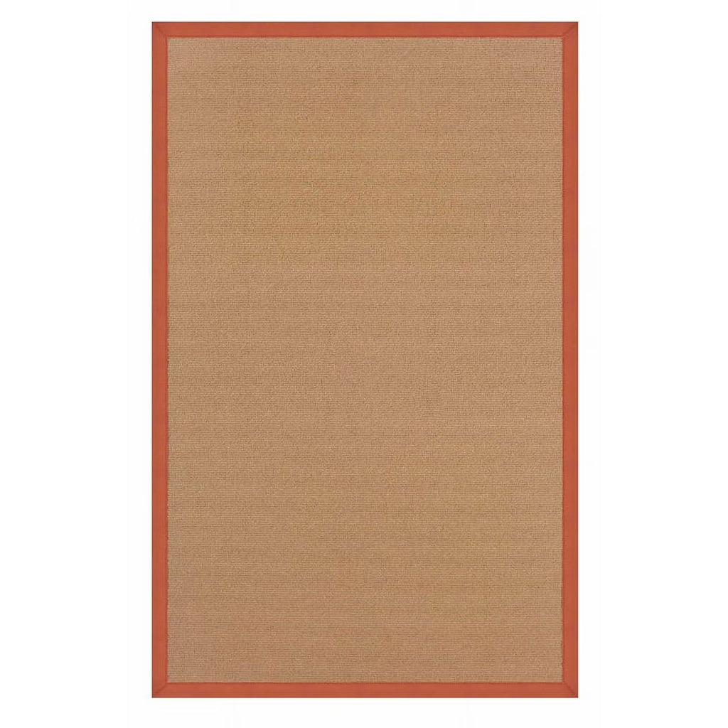 Machine Tufted Wool 5'x8' Rug in Cork Brown and Burnt Orange J79685