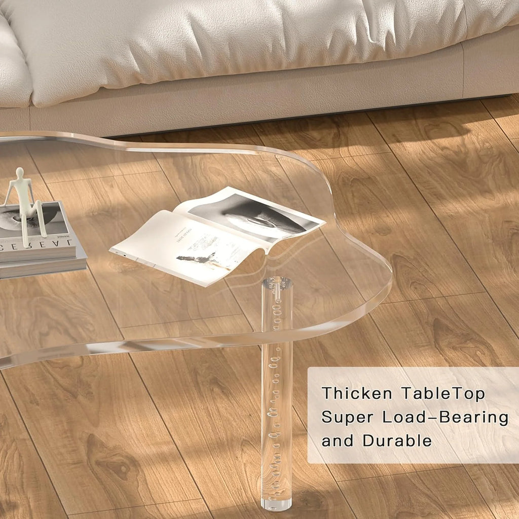 Acrylic Cloud Shape Coffee Table 39"x28"x16" Clear Irregular Coffee Table L60836