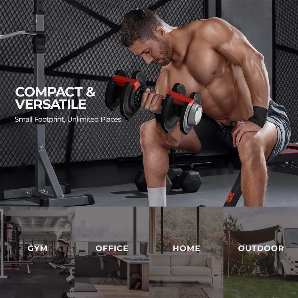Adjustable Dumbbell Set with Tray J77147