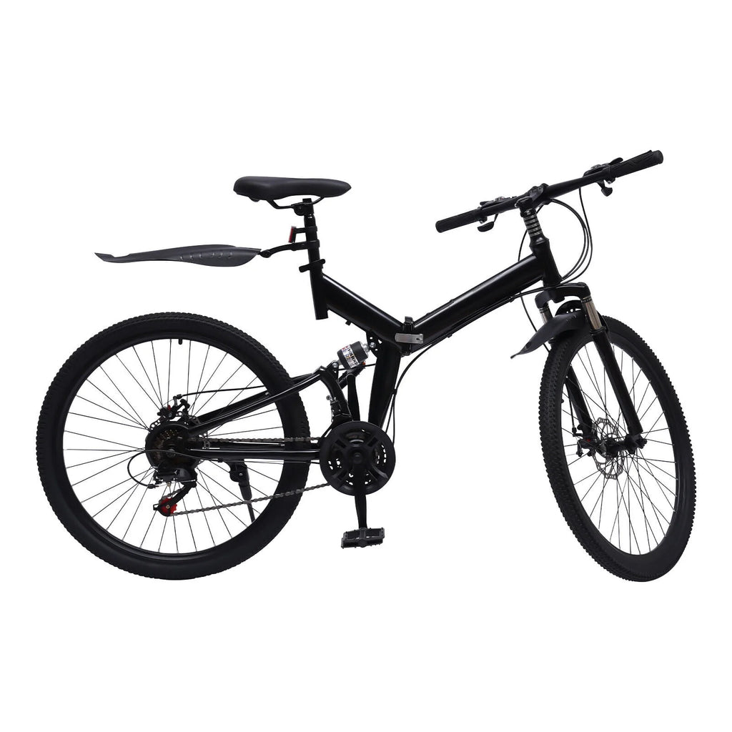 21 Speed Folding Mountain Bike Carbon Steel Adults Foldable Bicycle K618