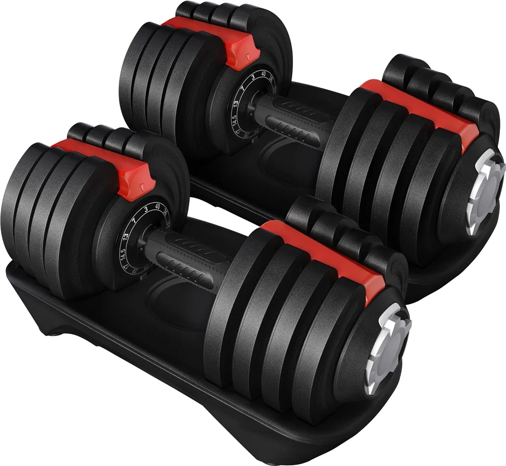 Adjustable Dumbbell Set with Tray J77147