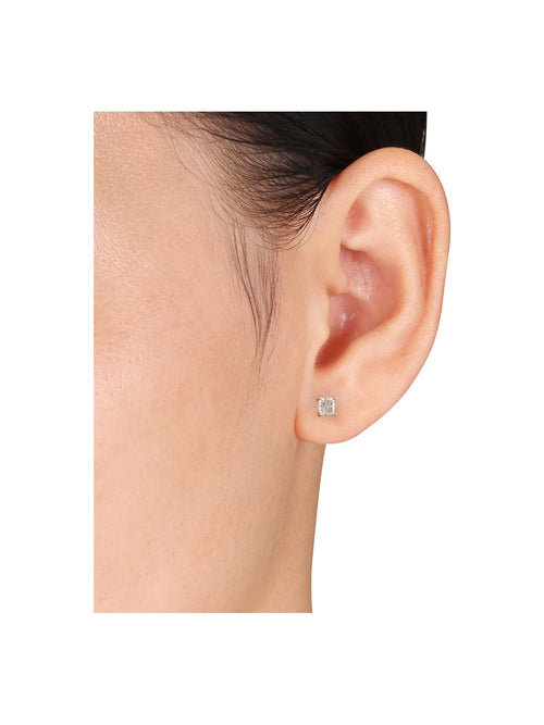 14K Yellow Gold Diamond Solitaire Stud Earrings 1/2 Carat R9875
