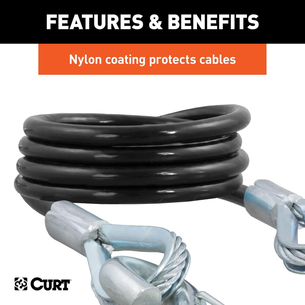 Vinyl-Coated Trailer Safety Cables with Snap Hooks, 2-Pack M533256