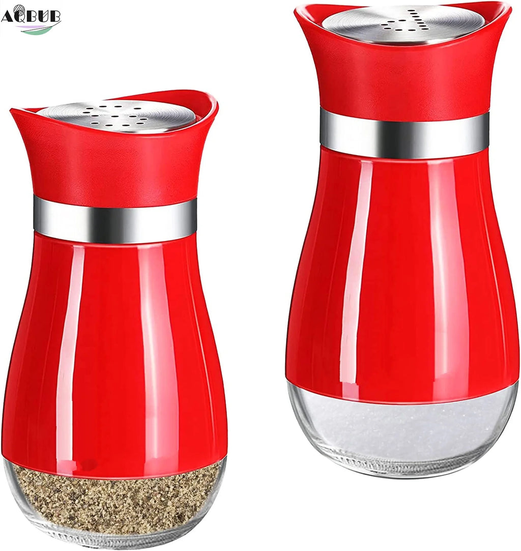 4 oz Glass Salt and Pepper Bottle Set with Stainless Steel Lid E787