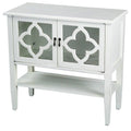 Antique White Wood Console Cabinet with 2 Doors and Shelf O700