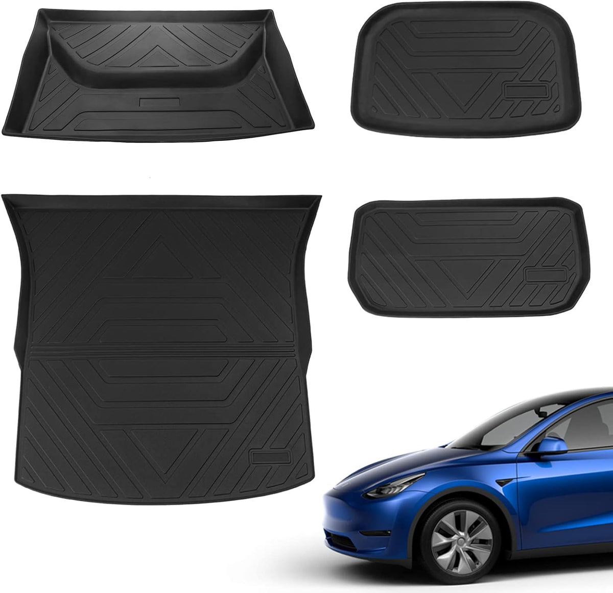 Tesla Model Y All Weather Trunk Mats Cargo Liners Set of 3 M2631