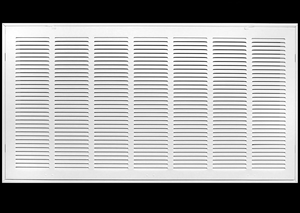 Steel Return Air Filter Grille for 1" Filter - Fixed Hinged - White E78546