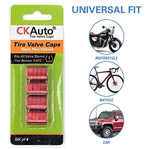 Black Anodized Aluminum Tire Valve Stem Caps, 4 pcs D731