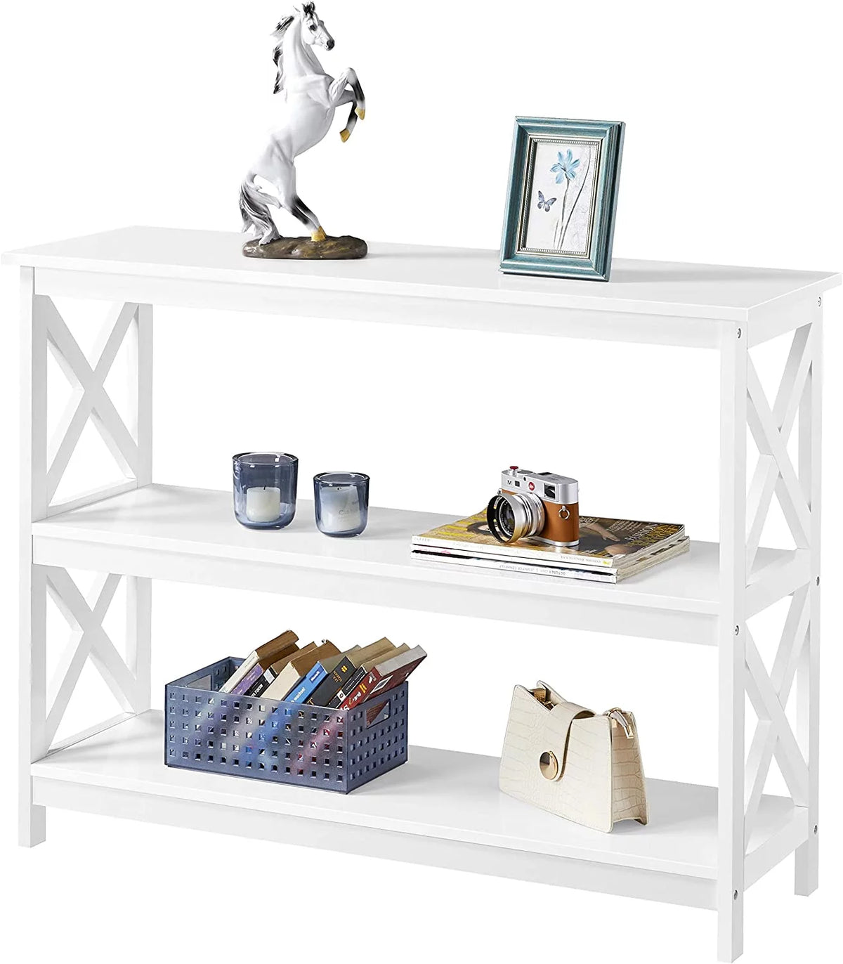 Espresso 3-Tier Console Table with Storage Shelves X57130