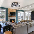 Black Enclosed Ceiling Fan with Light K777730