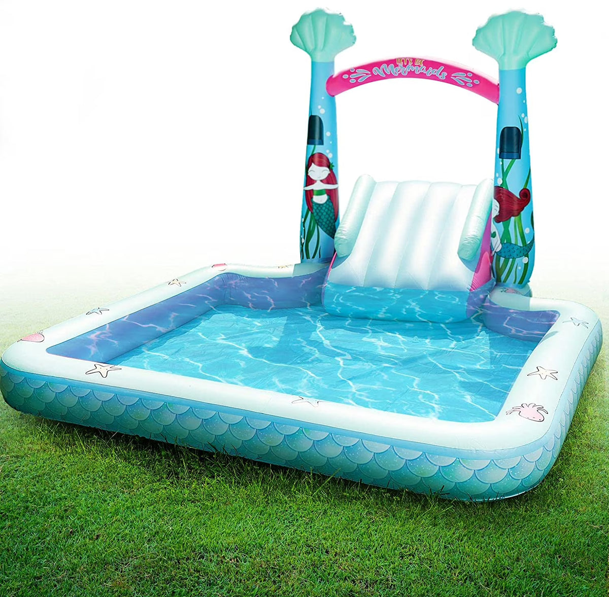 Water Slip and Slide for Kids Pool, Swimming Pool for Kids 3-10, Blow Up Baby Pool with Slide for Toddlers Age 1-3, Kiddie Pool M12006