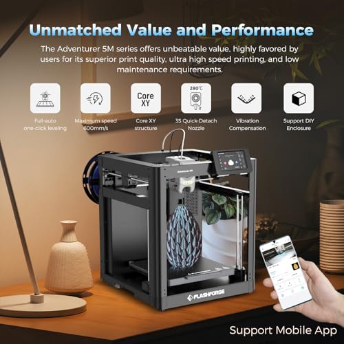 3D Printer with Auto Leveling, 600mm/s Speed, 280°C Direct Extruder, 220x220x220mm Z6591