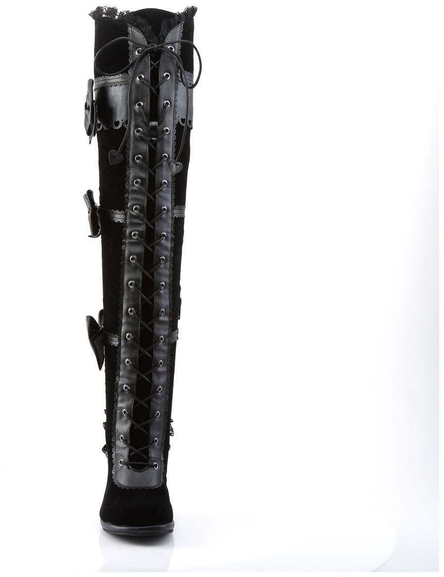 Black Vegan Leather-Velvet Glam-300 Shoes O165935
