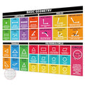 2 Pcs Large Place Values Poster with Dot Glue, 13.5x39 Inches Fractions Poster P472