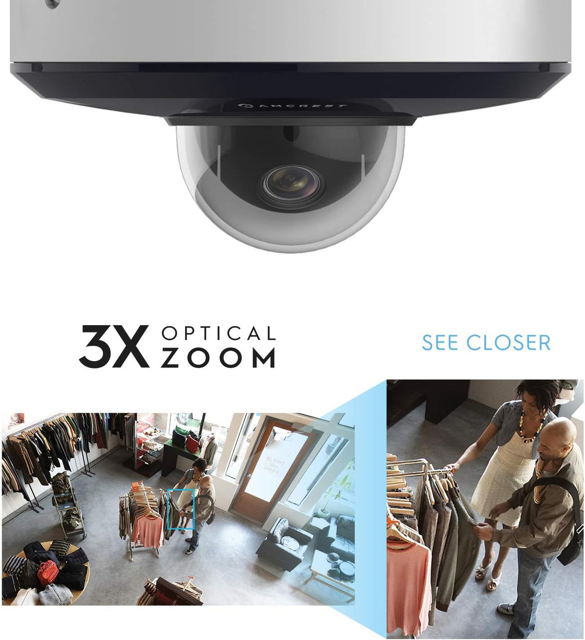 1080P PTZ Outdoor IP PoE Camera with 3X Optical Zoom, Night Vision up to 49ft, Pan/Tilt G25171