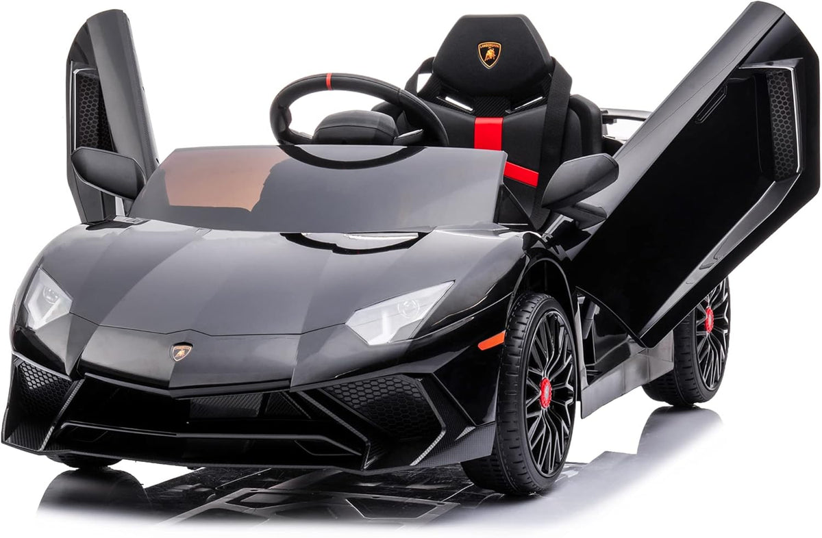 12V Licensed Lamborghini Aventador Battery Powered Sports Car Toy - Black U84267