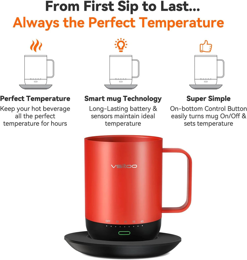 14 oz Self Heating Coffee Mug with Lid L1872