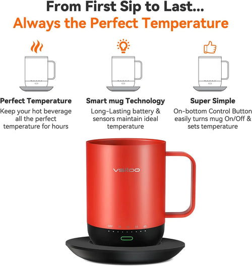 14 oz Self Heating Coffee Mug with Lid L1872
