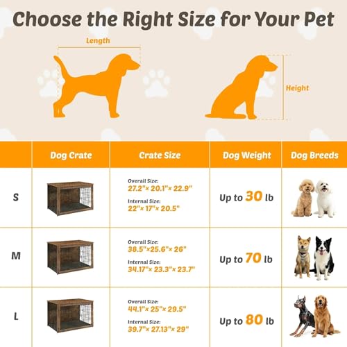 Rustic Brown Wooden Dog Crate 27" L×20" W×23" H J906