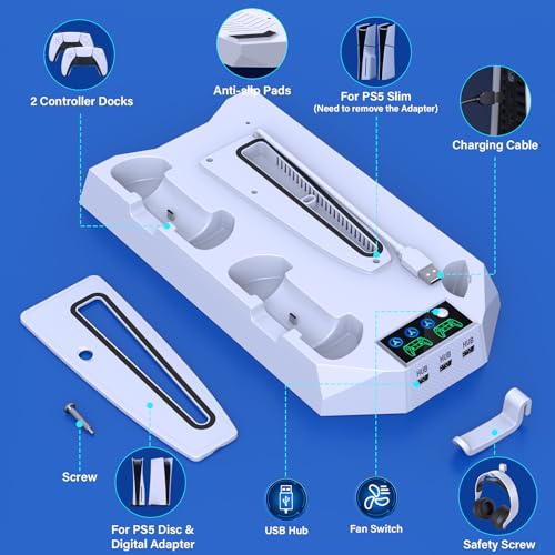 PS5 Cooling Station with Controller Charging Station P82085