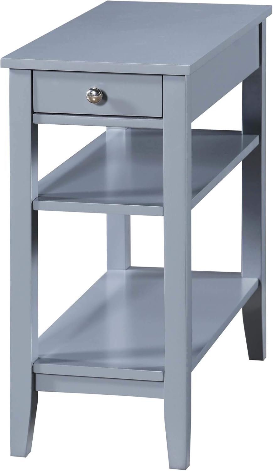 Black 1 Drawer End Table with Shelves A15828
