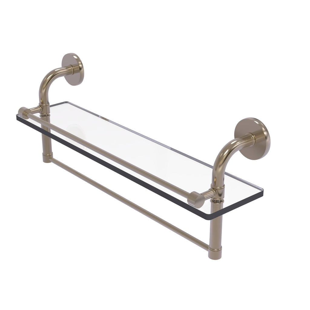 Antique Pewter 22 inch Glass Shelf with Towel Bar B8536