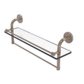 Antique Pewter 22 inch Glass Shelf with Towel Bar B8536