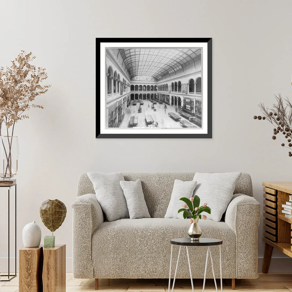 Historic Framed Print, panoramic view of interior from balcony, 17-7/8" x 21-7/8" N7486