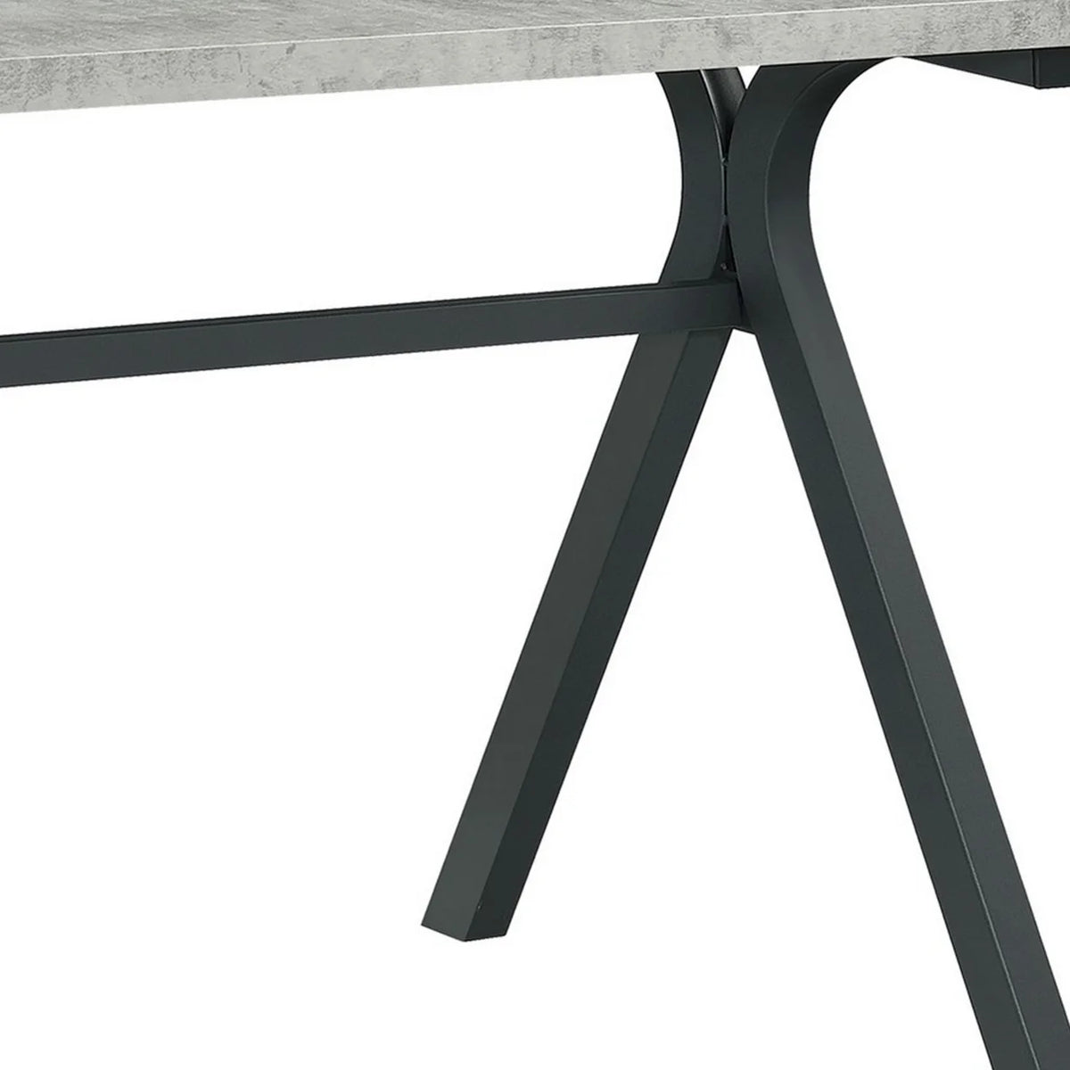 60 Inch Rectangular Writing Desk Light Gray Wood Top Dark Gray Metal F4000