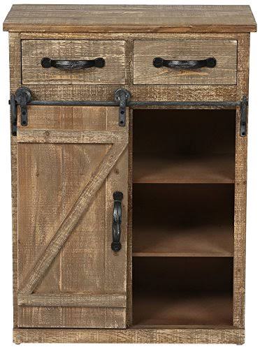 Rustic Wood Sliding Barn Door Console Cabinet A6178