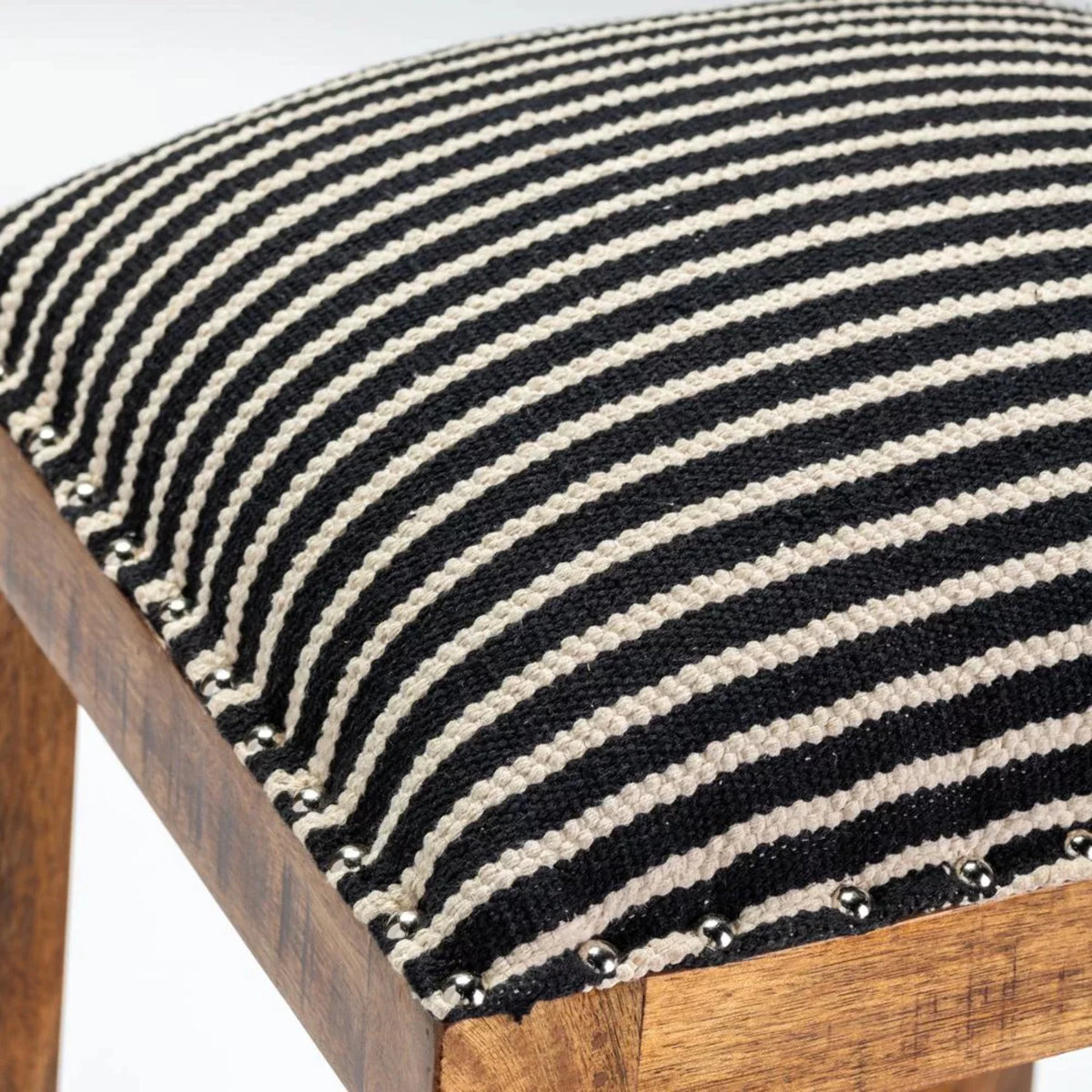 Black and White Wood Striped Barstool H384