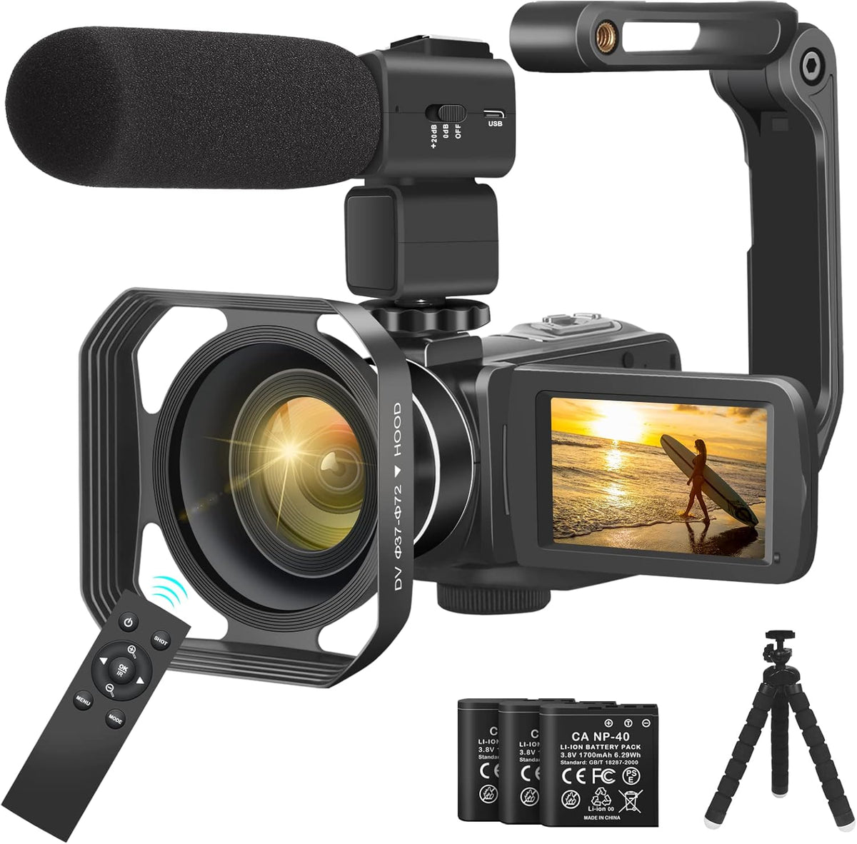 4K 56MP UHD Camcorder with IR Night Vision 18X Digital Zoom Z3027