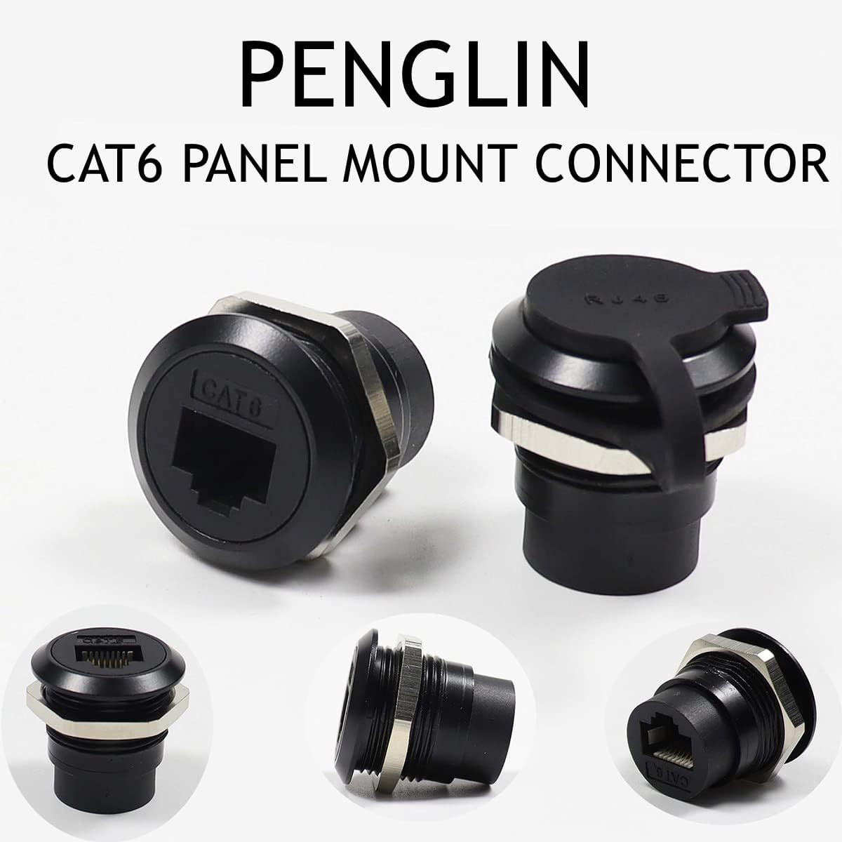 2 Pack RJ45 Panel Mount Coupler, CAT6 Female to Female Bulkhead Adapter M2994