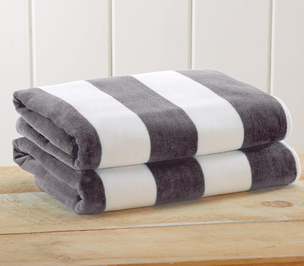 4 Pack Plush Velour 100% Cotton Beach Towels (Navy, 30 x 60) E877