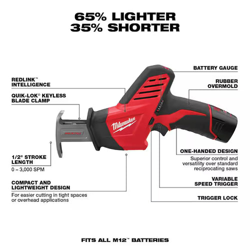 12V Cordless Reciprocating Saw Kit with Oscillating Multi-Tool & 6.0Ah Battery Pack U77931