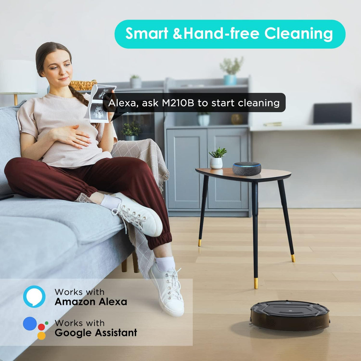 Robot Vacuum and Mop Tangle-free Suction Ultra-Thin Robotic Vacuum Cleaner Z839295