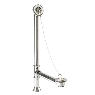 Satin Brass Clawfoot Bath Waste and Overflow with Brass Plug and Chain R670