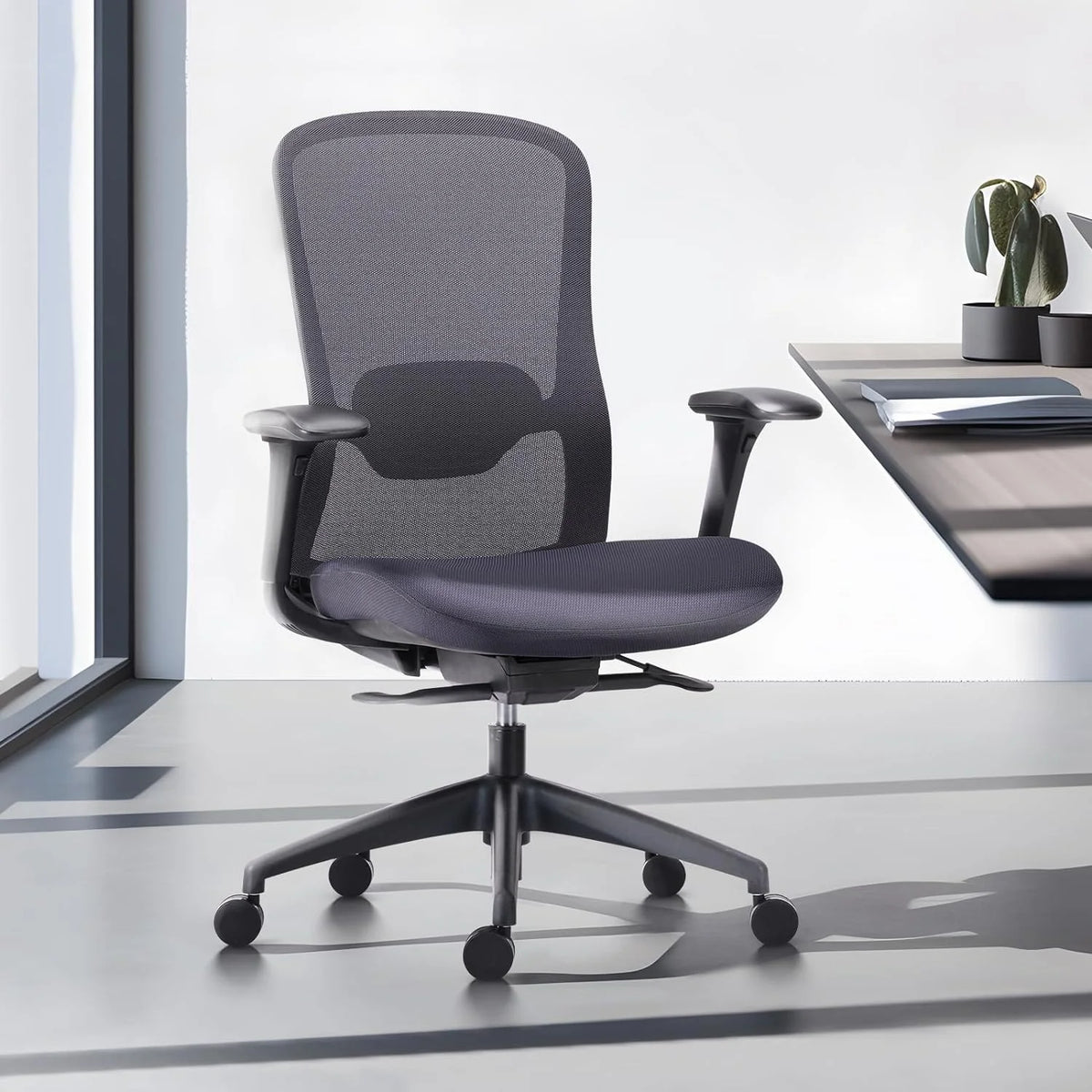 Ergonomic Mesh Office Chair with 4D Armrests Grey Q9085