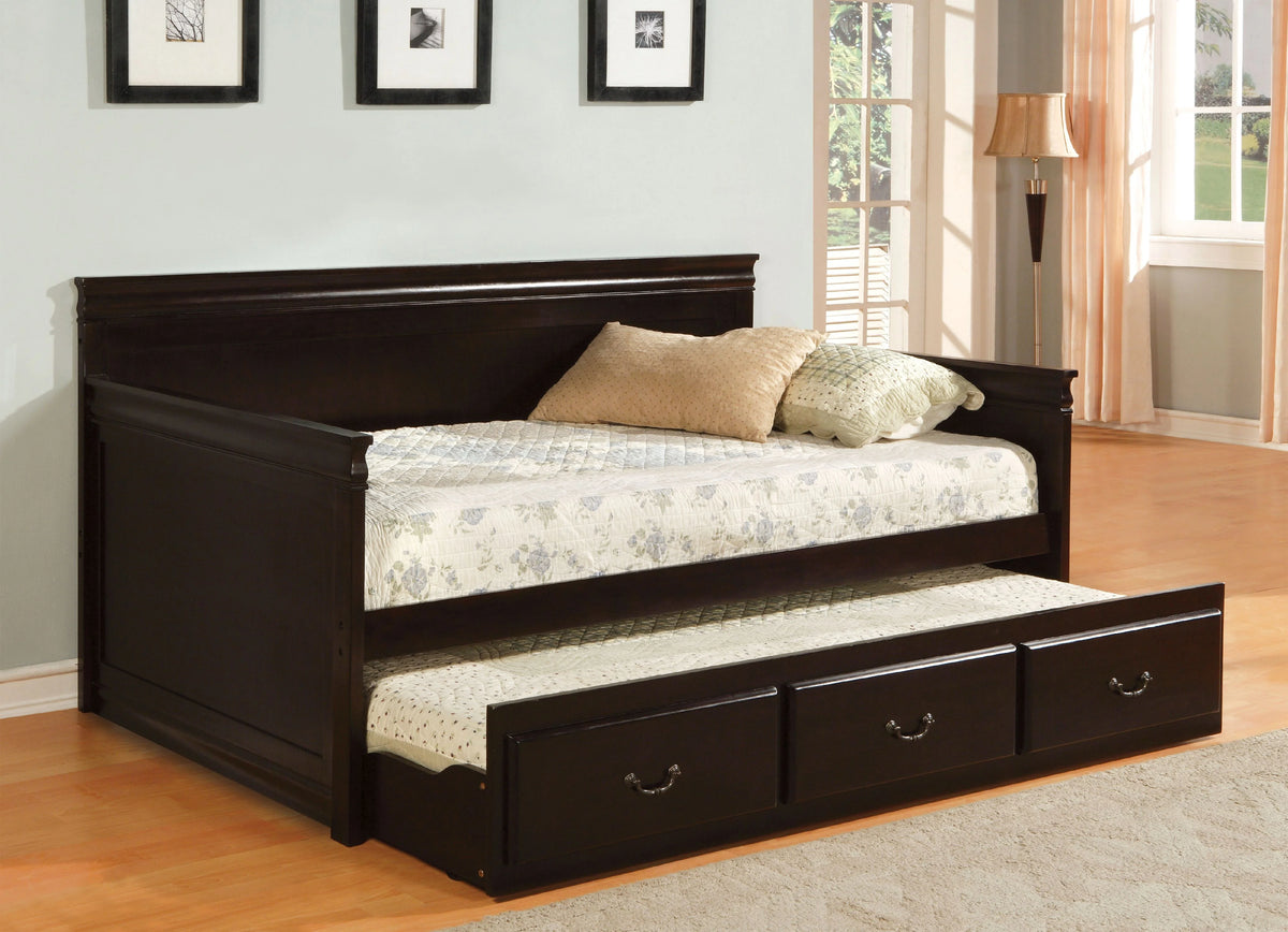 Espresso Wood Daybed with Trundle E902