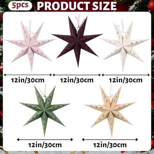 Flocked Paper Star Lantern 12 inch Foldable I738100