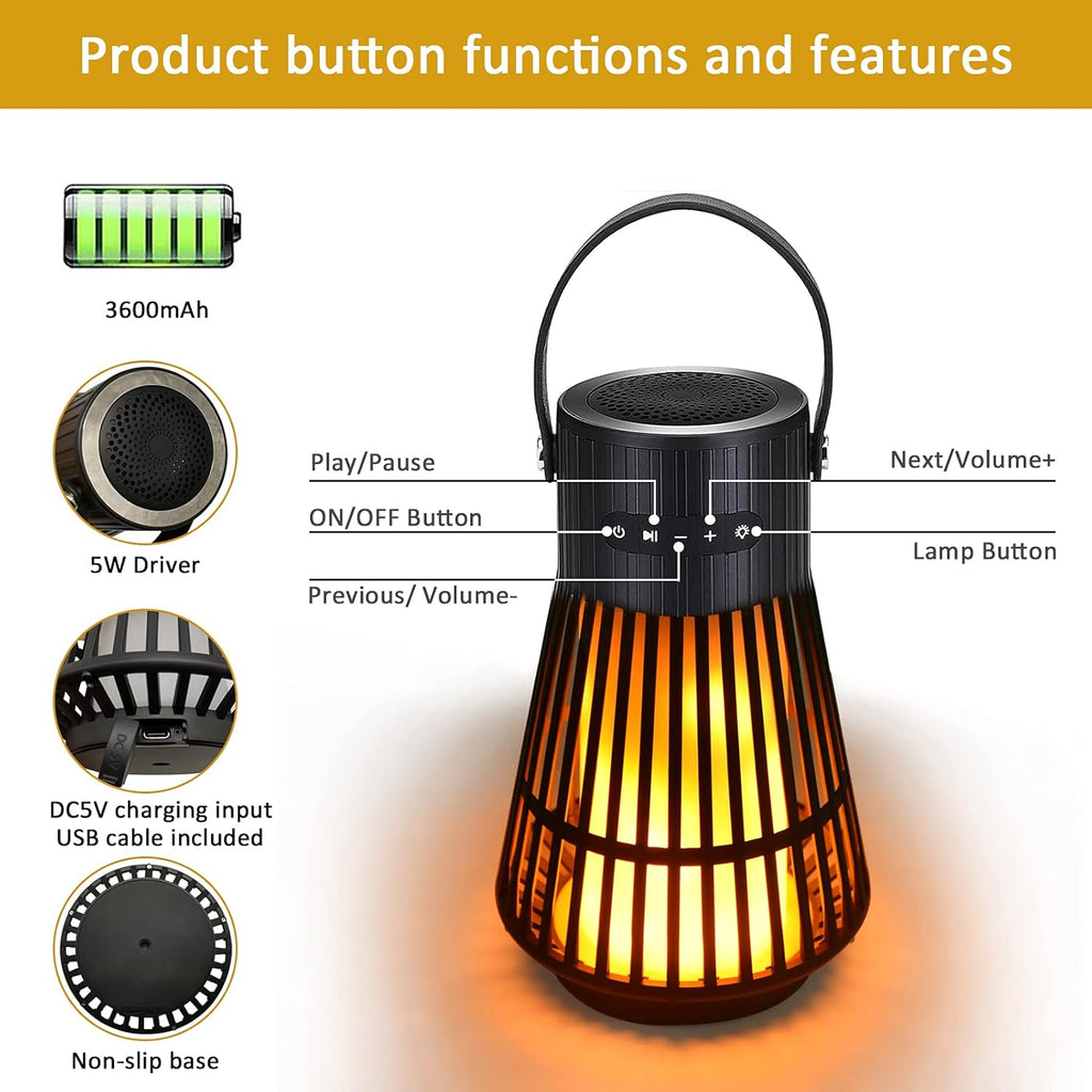 LED Flame Bluetooth Speaker with Stereo Sound A36130