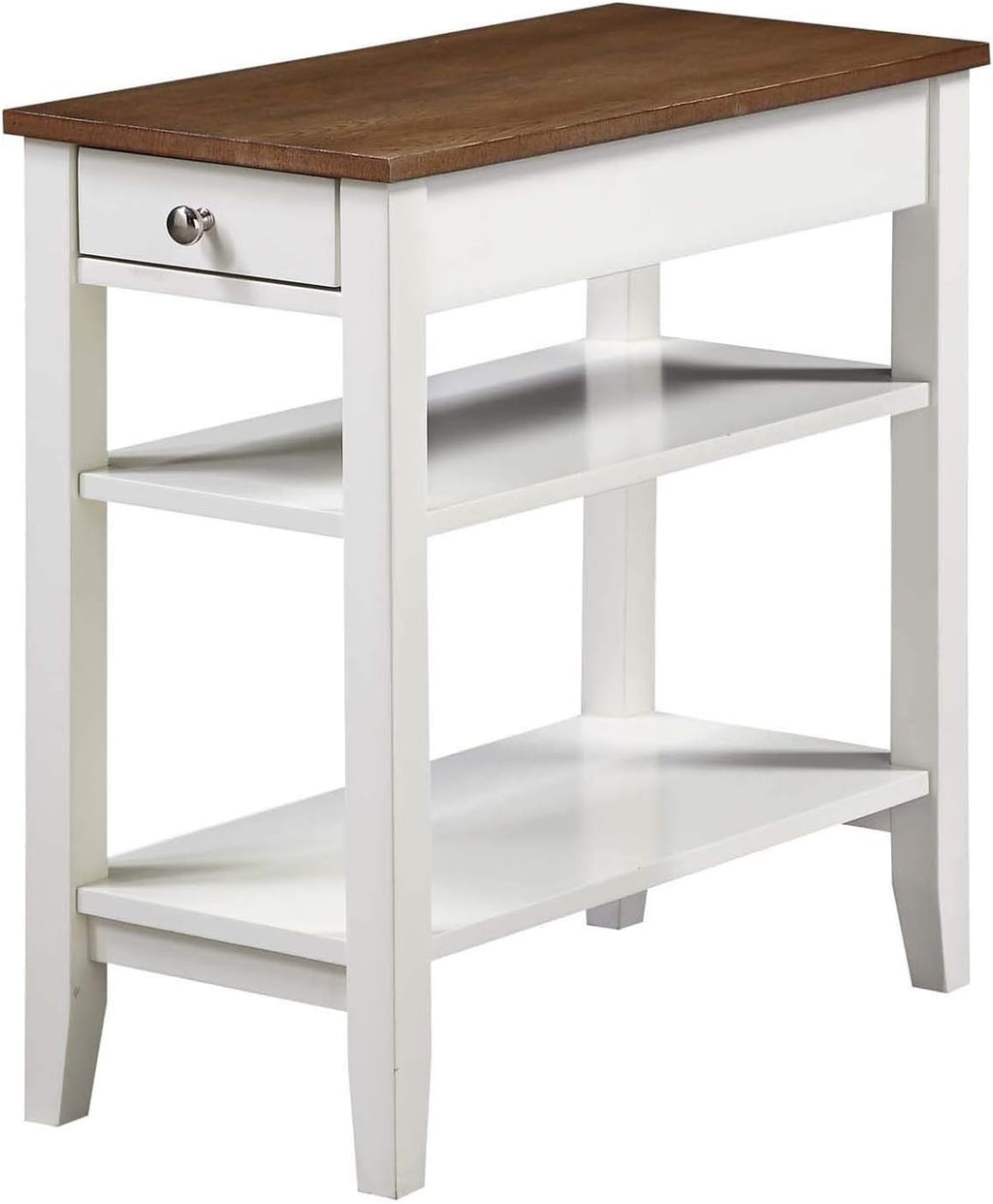 Black 1 Drawer End Table with Shelves A15828