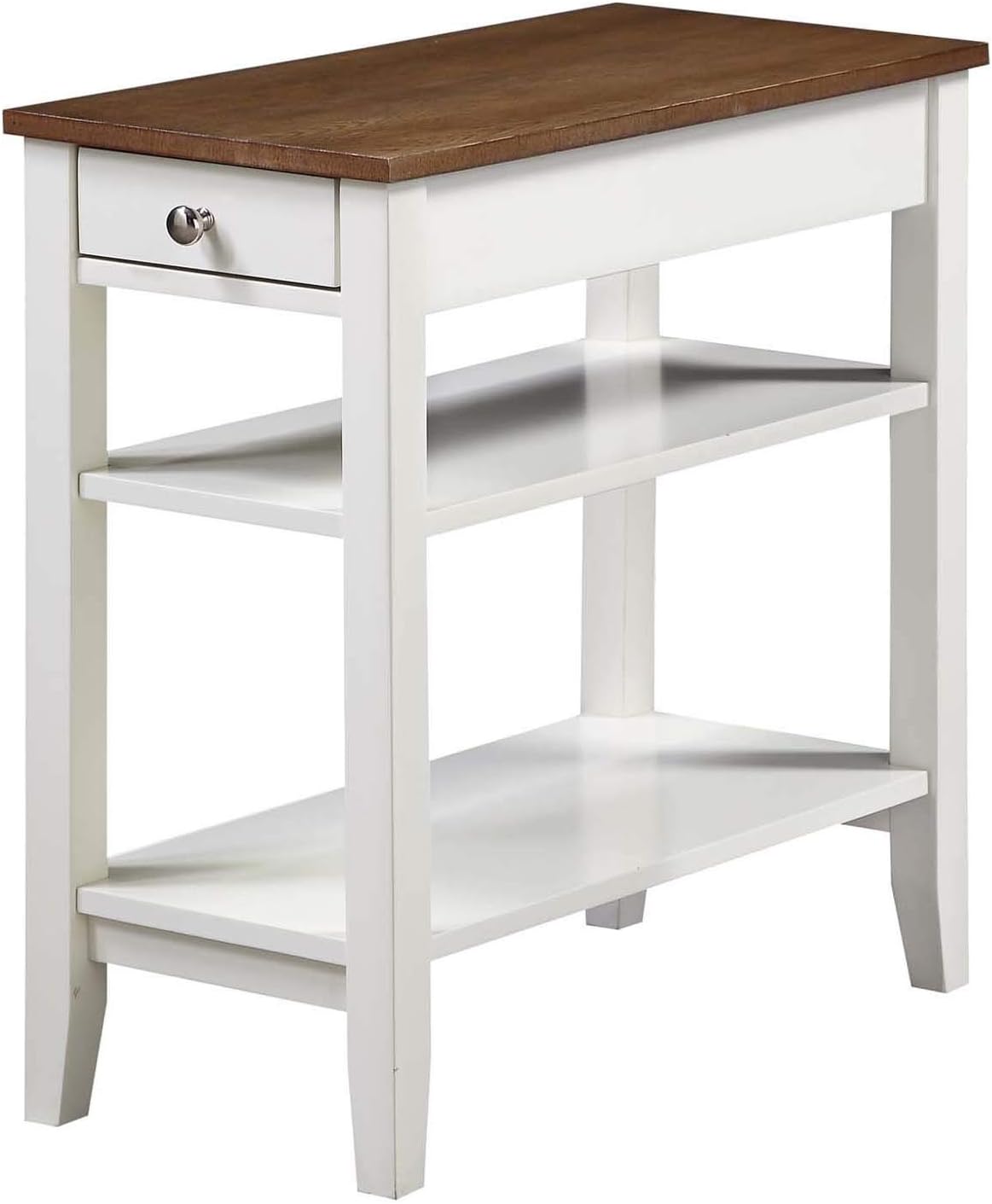Black 1 Drawer End Table with Shelves A15828